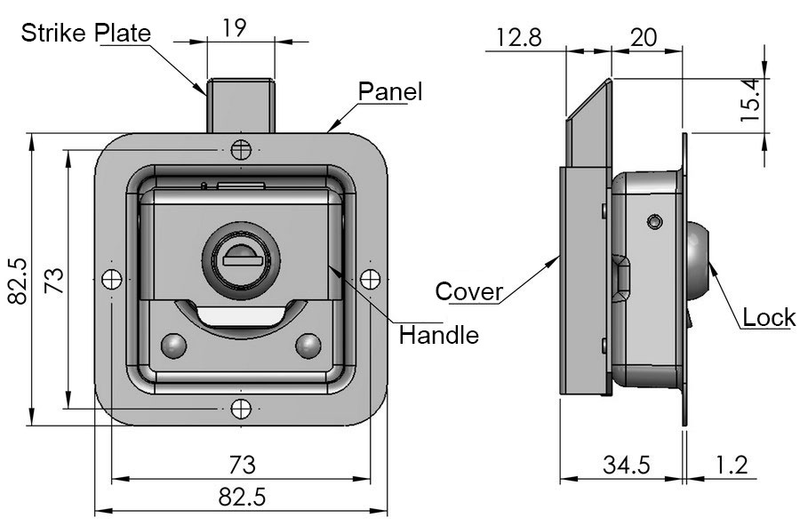 Paddle Latch Panel Cutout